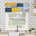 thumbnail image 4 of Blue Gray Yellow Oil Painting Valances for Windows Abstract Art Rod Pocket Curtain Valance Window Treatment Short Curtains for Kitchen Living Room, 42"x18", 4 of 5