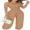Brown, variant on CHICME Jumpsuits for Women Dressy Pearls Decor Long Sleeve Casual Ruched Wide Leg Rompers Black-S