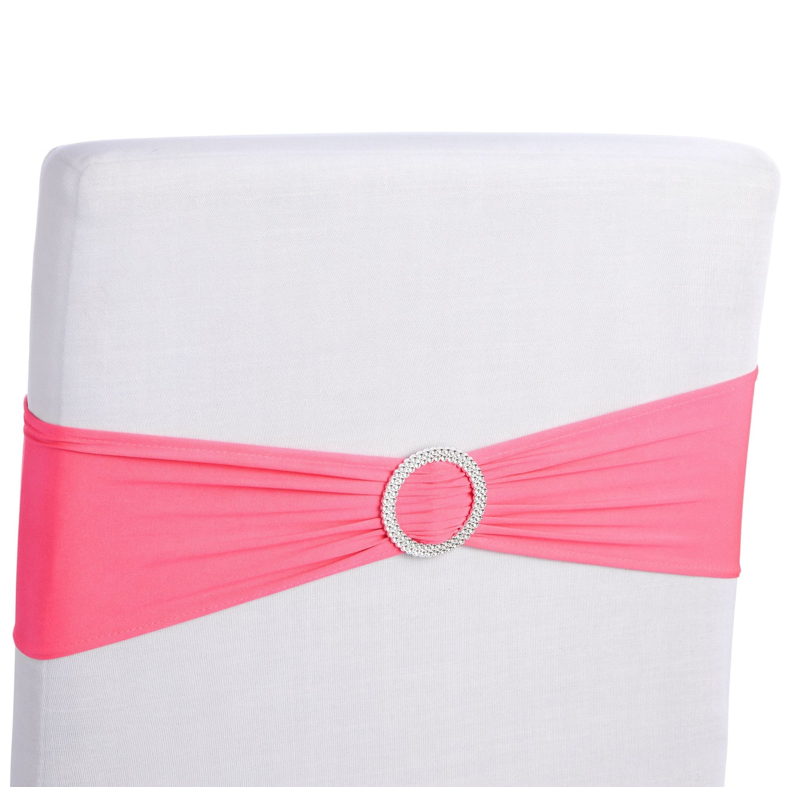 Pink Chair Sashes with Silver Buckles for Wedding Reception, Baby