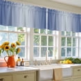 thumbnail image 4 of 2 Pack Ombre Valance for Window Navy Blue Gradient Kitchen Valance Rod Pocket Short Curtain Topper Decorative Window Treatment for Living Room Bedroom 54"x18", 4 of 8