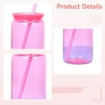 thumbnail image 3 of 6 Pack 16oz Plastic Cups with Lids & Straws, Gradient Color Reusable Drinking Glasses for Parties, Events, Summer Drinks, 3 of 5