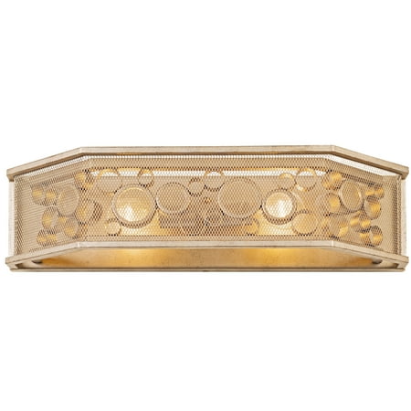 Contemporary Varaluz Fascination Collection Varaluz - Fascination - 2 Light Hex Bath Fixture - Zen Gold Finish with Recycled Champagne Glass ()