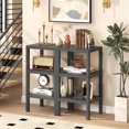 6-Tier Plastic Modular Storage Shelves, Gray, Open Shelf Storage Rack ...