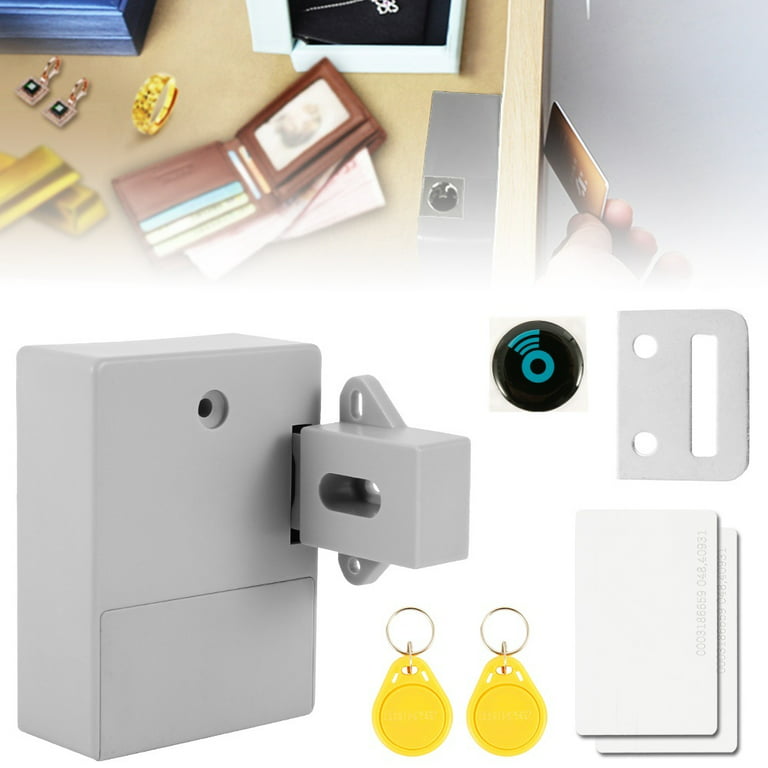 Electronic Cabinet Lock, RFID Electronic Cabinet Lock, Hidden DIY Lock,  Electronic Sensor Lock, Punch-Free, Locker Lock, Wardrobe Lock, Drawer Lock