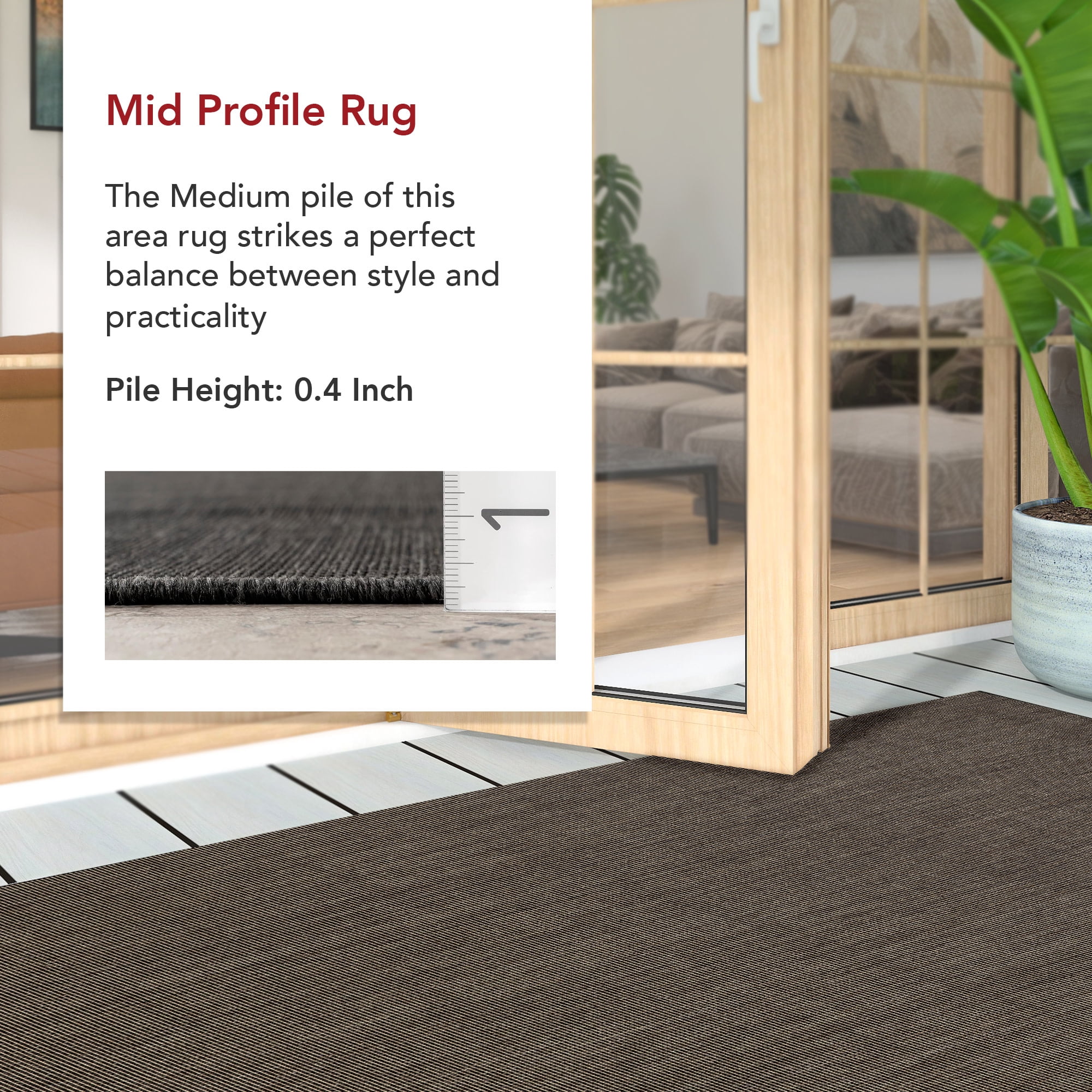 nuLOOM Nakia Transitional Indoor/Outdoor Area Rug, 9' 6" x 12', Nakia Dark Grey