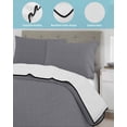 thumbnail image 3 of Quilts Queen Size Bedding Set, Grey Pure Color Reversible Summer Quilt 3 Pieces, Aesthetics Contemporary Luxury Lightweight Bedspreads Coverlets with 2 Pillow Shams for All Seasons, 3 of 5