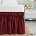 thumbnail image 7 of Subrtex Easy Fit Dust Ruffle, Wrap around Bed Skirts with Long Tailored Drop(Queen, Wine), 7 of 7