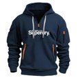 thumbnail image 2 of Sudadera con capucha de marca para hombre, cremallera multibolsillos, color rojo, estilo casual, sudadera con capucha de talla europea, zapatos de moda para primavera y otoño, 2 of 4