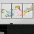 thumbnail image 3 of wall26 Framed Canvas Print Wall Art Set Pastel Watercolor Rainbow Smoke Abstract Shapes Illustrations Modern Art Bohemian Decorative Multicolor for Living Room, Bedroom, Office - 24"x36"x3, 3 of 5