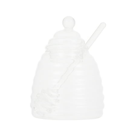 

1 Set of Glass Honey Jar Transparent Juice Jam Jar Household Honey Pot with Lid