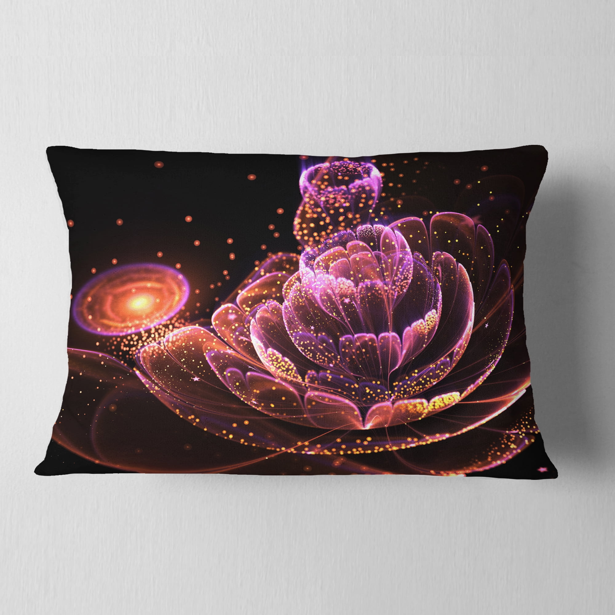 Designart 12" x 20" Pink Polyester Throw Pillow