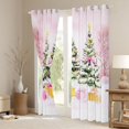 thumbnail image 3 of Feelyou Girly Pink Bow-tie Blackout Curtains Set of 2 (52x84 Each), Winter Jungle Tree Botanical Window Curtains, Christmas Gifts Curtains and Drapes, Window Curtains Home Decor, 3 of 6
