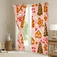 thumbnail image 3 of Manfei Kawaii Gingerbread Man Curtains Pack of 2 (42x84 Each),Gchic Christmas Tree Curtains Blackout,Pink Brown Red Bedroom Curtains For Girls Kids,Breathable Home Decor, 3 of 6