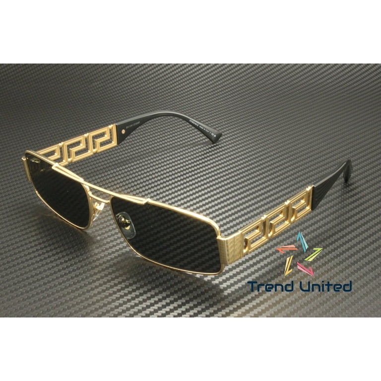 Versace VE2257 100287 Sunglasses Gold Rectangle Frame, Dark Grey Lenses VERSACE VE2257 100287 Gold Dark Grey 60 mm Men main image 4