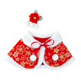 thumbnail image 4 of Capa de año Nuevo para muñecas con accesorio para el cabello, accesorios para fotos, ropa en miniatura, chal frontal abierto para regalos de año Nuevo rojo, 4 of 8
