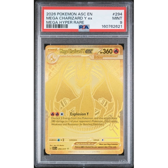 Collectible 2026 Pokemon Mega Evolution Ascended Heroes Mega Hyper Rare Mega Charizard Y Ex #294 PSA 9