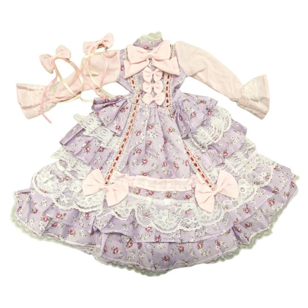Ropa para muñecas BJD 1/3, accesorios fotográficos, ropa de cosplay, cómoda para muñecas de 23,62" Rosa Morado 34cm