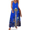 thumbnail image 1 of Famosa Space Needle en Seattle al atardecer Vestido sin mangas Vestidos de mujer Vestidos estilo coreano, 1 of 7