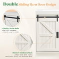 thumbnail image 6 of PLAUIN 61" Farmhouse Double Bathroom Vanity with Sink Combo, Dual Basin Bathroom Storage Cabinet with Sliding Barn Doors & Drawers, White, 6 of 7