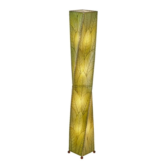 Eangee Home Design Twist Giant Floor Lamp, Shade Made Of Cocoa Leaves, 11x11x72 Inches