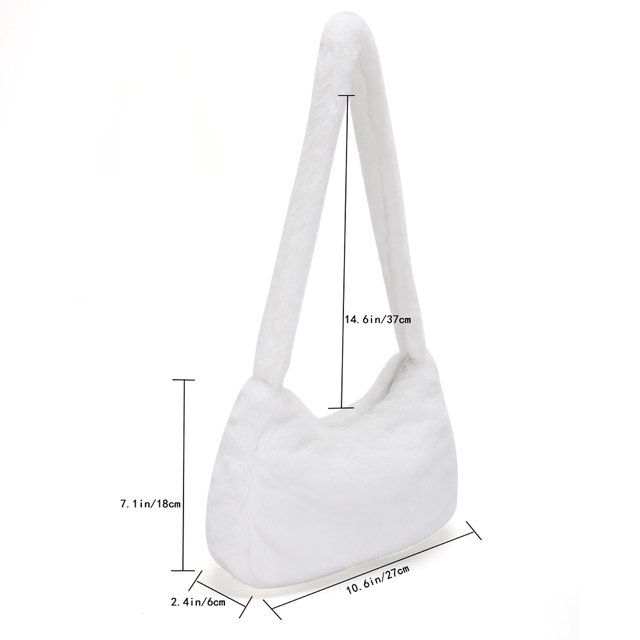 Bolsa s de mano de felpa para mujer s de mano informales Ehuebsd mullidos portátiles a la moda con estampado de corazón de amor suaves y cálidos para viajes calleje
