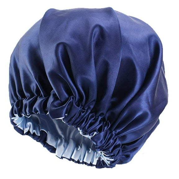 SkyAuks Silk Bonnet For Natural Hair, Satin Bonnet Silk Bonnet Hair Bonnet For Sleeping, Satin Bonnet For Hair Bonnets For Women, Navy
