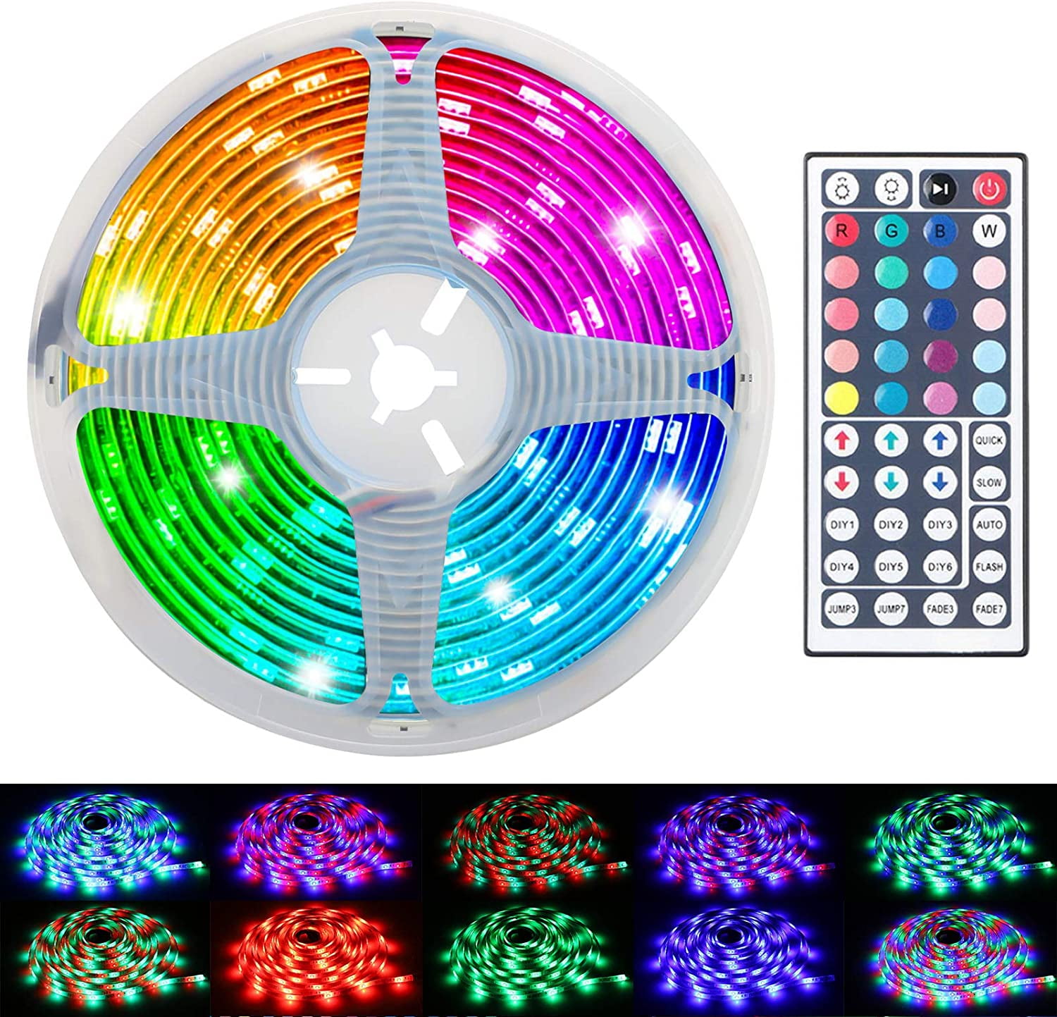 Details about  / 16.4FT RGB Flexible 300LED Strip Light SMD Remote Fairy Lights Room TV Party Bar