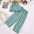 thumbnail image 2 of TOOYOU Girls Summer Outfit Sets Toddler Sleeveless Prints Tops And Pants 2Pcs Outfits Clothing Set For Children Back To School Outfit Sets For Girls Size 2-3 Years Green, 2 of 8