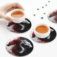 thumbnail image 4 of Leather Coasters with Heat-resistant for Drinks, Cool Black and White Dragon -标题2 Round Shape, 4 of 5