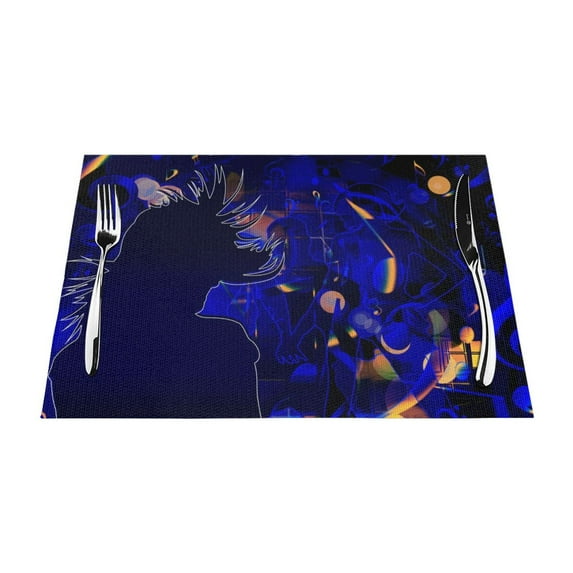 XMXY Woven Placemats Set of 4 PCS, Silhouette Girl Man Table Mats Washable Heat Resistant Placemats