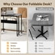 thumbnail image 5 of QinaQin Escritorio plegable de 80 cm con ruedas, mesa compacta para computadora con estructura metálica y repisa, ideal para espacios pequeños, 5 of 7