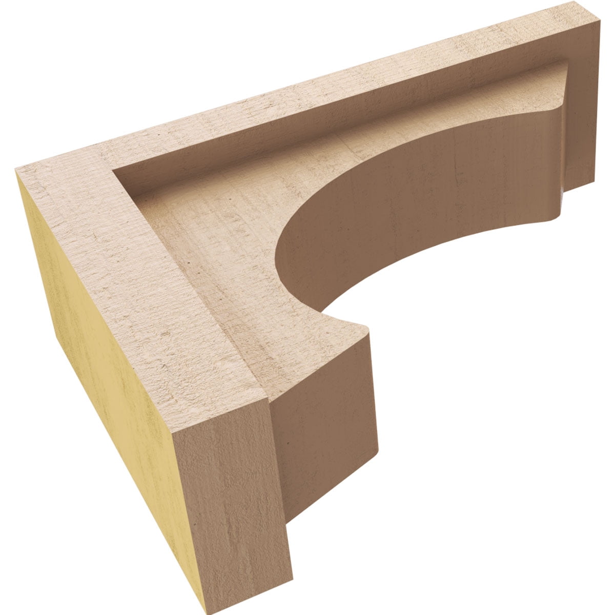 3"W x 9"D x 6"H Classic Emerson Rough Cedar Woodgrain TimberThane Corbel, Primed Tan