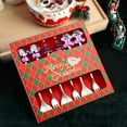 thumbnail image 5 of 6Pcs Christmas Spoons and Forks Set Santa, Reindeer Tea Spoons and Dessert Forks Stainless Steel Stirring Spoons Decor Gift for Christmas Party, New Year Green Package Box, 5 of 5