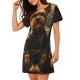 thumbnail image 2 of Logiee Forest Creek Cute Dog Print Nightgowns for Women,Soft Short-Sleeved Lightweight Sleepwear, Loose Sleepshirts, 2 of 6