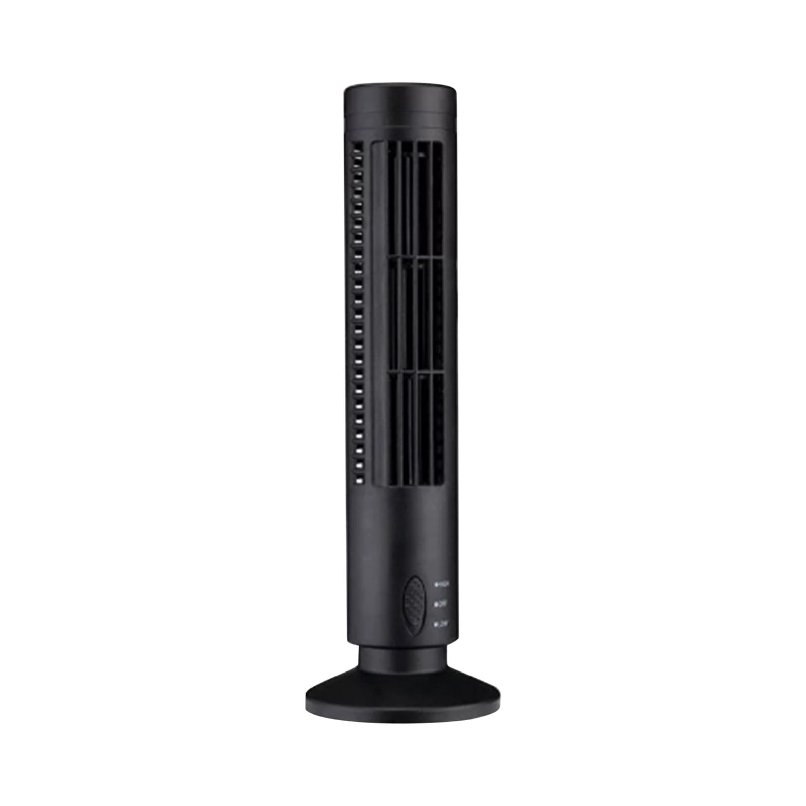 Mini Bladeless Tower Fan, Black, USB Desk Fan with LED Display, Quiet Air Circulation Fan for Bedroom, Office, Living Room