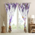 thumbnail image 4 of Gnome Curtains & Drapes,Purple Butterfly Floral 30%-50% Blackout Curtains ,Rustic Cabin Flowers Window Curtains,Wild Animal Butterflies Flower Window Treatments, 4 of 6