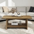 thumbnail image 2 of Hassch 2-Tier Modern Coffee Table, Center Table with Storage Shelf for Living Room, Easy Assembly, Wood Color, 2 of 6