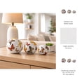 thumbnail image 5 of Decorative Ceramic Orbs for Home Decor - Butterfly Ornaments for Bathroom, Office, Room, and Living Room - Sculpture Accents for Shelf and Coffee Table Decor - Set of 3, 6", 5", 4", White & Orange, 5 of 11