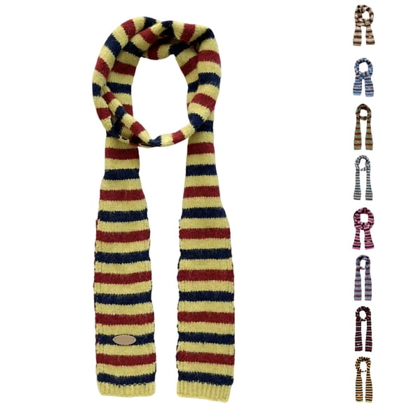 UJNDER Scarf for Women Striped Knitted Neck Fashion Long Style Decorative Neckerchief Warmer Cozy Soft Wrap