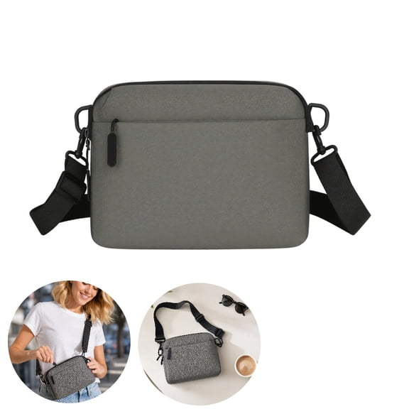 Clossjun Men Women Crossbody Bags Shoulder Bags with Multi Pockets Unisex Stylish Fashion Lightweight Sling Packs for Teen Adult Gray