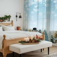 thumbnail image 4 of Blue Christmas Snowman Sheer Curtains 96 Inches Long, Xmas Trees Winter Snowflake Light Filtering Window Curtains for Living Room/Bedroom, Rod Pocket Voile Sheer Curtain Drapes, 52"W x 96"L, 2 Panels, 4 of 9