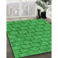 thumbnail image 2 of Ahgly Company Indoor Square Patterned Neon Green Area Rugs, 6' Square, 2 of 6