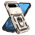 thumbnail image 2 of JTCASES for Google Pixel 9 Case, Heavy Duty Protection Magnetic Car Mount Rotating Stand [Slide Camera Window] Rugged Shockproof Anti-fall Shell for Google Pixel 9, Gold, 2 of 9
