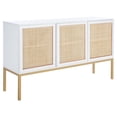thumbnail image 6 of SAFAVIEH Zadie 2 Shelf Rattan Sideboard, White With Natural Rattan/Gold Legs (54 in. W x 15 in. D x 33 in. H), 6 of 7