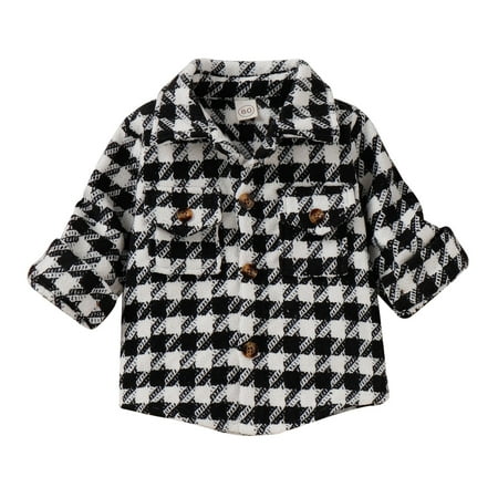 

ZHAGHMIN Boys Clothing 5T Toddler Boys Girls Shirt Coat Jacket Plaid Long Sleeve Kids Turn Down Collar Button Tops Outwear Boys Shirts Size 6 Boys Surf T Shirts Long Sleeve Kid Boy Tops for Kids Boy