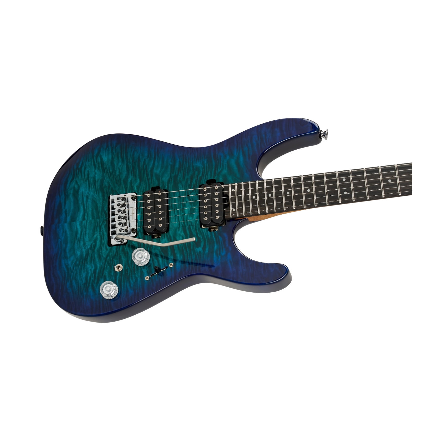 Charvel Pro-Mod Plus DK24 HH 2PT 6-String Electric Guitar with Ebony Fingerboard and Quilt Maple Top (Chlorine Burst)