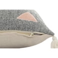 thumbnail image 4 of Laddha Home Designs Hand-Stitched Patchwork Cotton Throw Pillow Cover - 20" - Gray and Green, 4 of 8