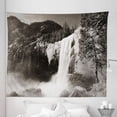 thumbnail image 1 of Nature Tapestry, Waterfalls in Yosemite National Park in California Monochromic Old Picture Print, Fabric Wall Hanging Decor for Bedroom Living Room Dorm, 5 Sizes, Black White, by Ambesonne, 1 of 1
