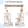 thumbnail image 4 of Kids Step Stool, CAVEEN Toddlers Kitchen Stool Helper, 300lbs Loading Capacity Tower for Bathroom Kitchen Counter, White, 4 of 9