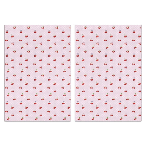 Cherry Kitchen Towels Set of 2, Absorbent Dish Towels & Hand Towels - Soft Decorative Tea Towels for Farmhouse Kitchen Decor, Fruit Themed Bar Mops for Baking and Cooking